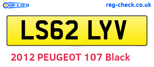 LS62LYV are the vehicle registration plates.