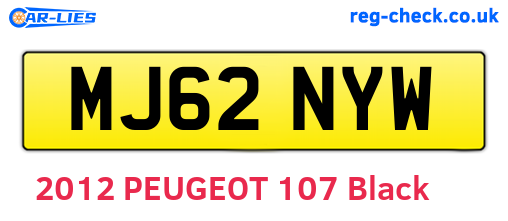 MJ62NYW are the vehicle registration plates.