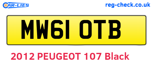 MW61OTB are the vehicle registration plates.