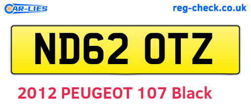 ND62OTZ are the vehicle registration plates.