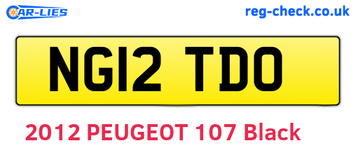NG12TDO are the vehicle registration plates.