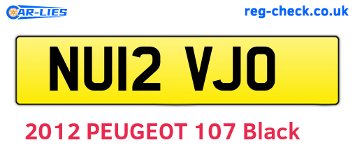 NU12VJO are the vehicle registration plates.