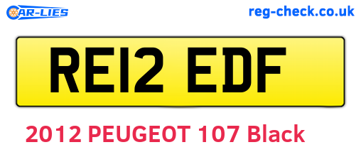 RE12EDF are the vehicle registration plates.