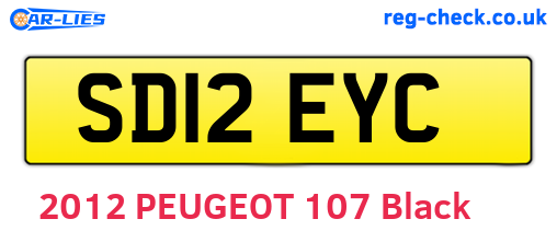 SD12EYC are the vehicle registration plates.