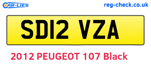 SD12VZA are the vehicle registration plates.