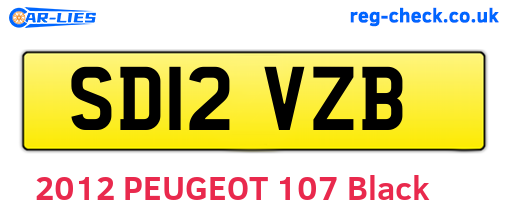 SD12VZB are the vehicle registration plates.