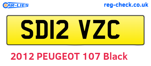 SD12VZC are the vehicle registration plates.