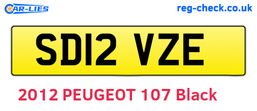 SD12VZE are the vehicle registration plates.