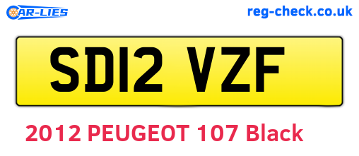 SD12VZF are the vehicle registration plates.