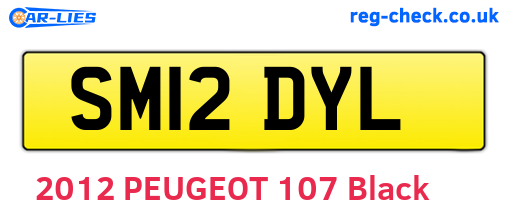 SM12DYL are the vehicle registration plates.