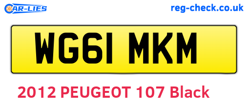 WG61MKM are the vehicle registration plates.