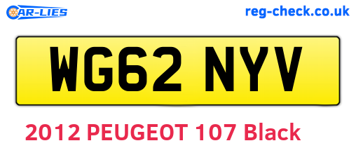 WG62NYV are the vehicle registration plates.