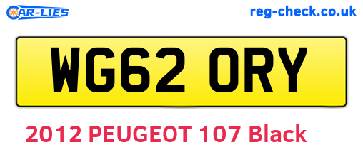WG62ORY are the vehicle registration plates.