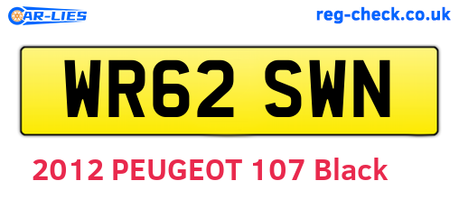 WR62SWN are the vehicle registration plates.