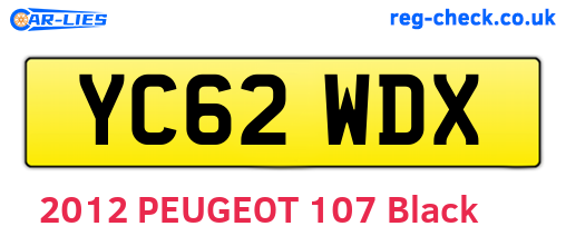 YC62WDX are the vehicle registration plates.