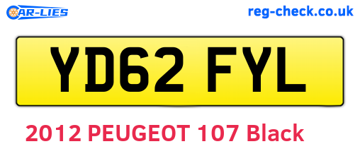 YD62FYL are the vehicle registration plates.