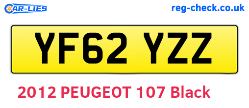 YF62YZZ are the vehicle registration plates.