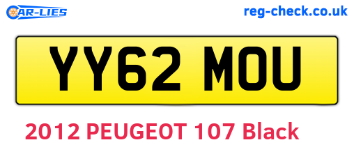 YY62MOU are the vehicle registration plates.