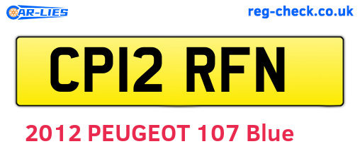 CP12RFN are the vehicle registration plates.