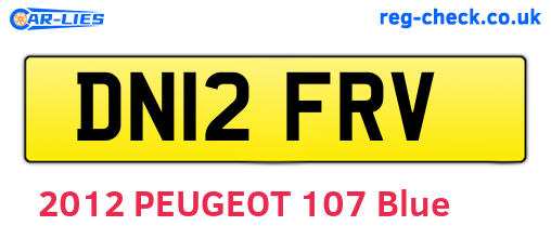 DN12FRV are the vehicle registration plates.