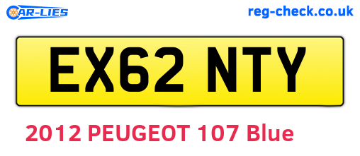 EX62NTY are the vehicle registration plates.