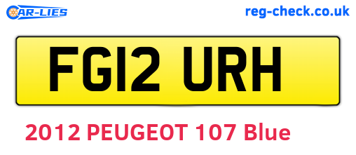 FG12URH are the vehicle registration plates.