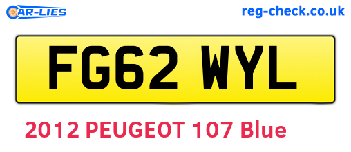 FG62WYL are the vehicle registration plates.