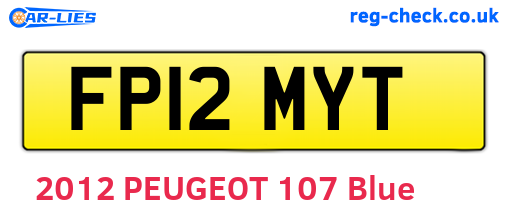FP12MYT are the vehicle registration plates.