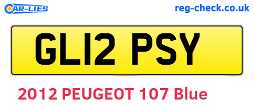 GL12PSY are the vehicle registration plates.