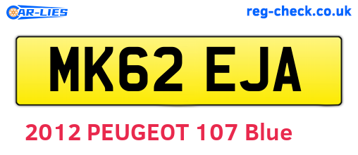 MK62EJA are the vehicle registration plates.