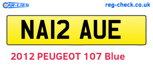 NA12AUE are the vehicle registration plates.