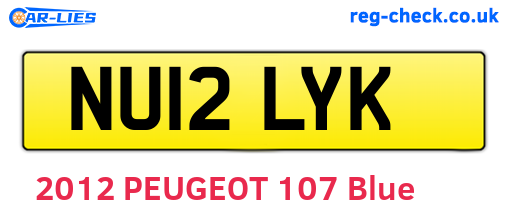 NU12LYK are the vehicle registration plates.