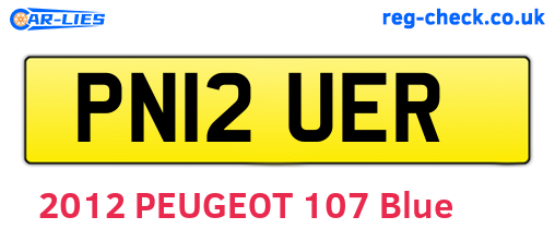 PN12UER are the vehicle registration plates.