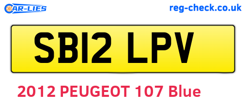 SB12LPV are the vehicle registration plates.