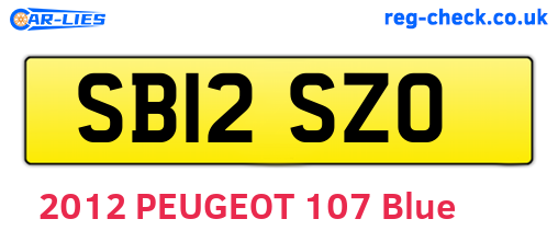 SB12SZO are the vehicle registration plates.