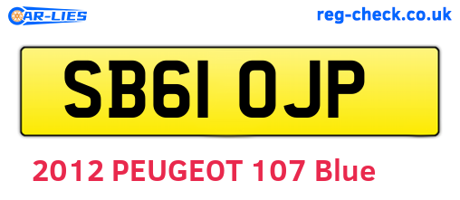 SB61OJP are the vehicle registration plates.