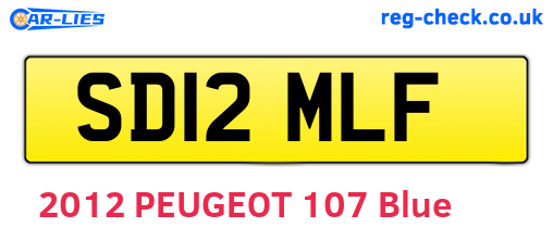 SD12MLF are the vehicle registration plates.