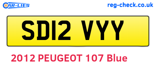 SD12VYY are the vehicle registration plates.