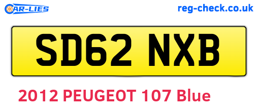 SD62NXB are the vehicle registration plates.