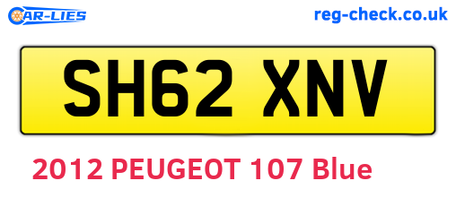 SH62XNV are the vehicle registration plates.