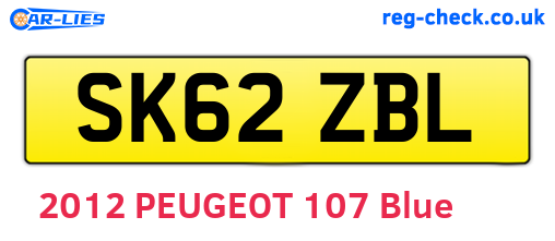 SK62ZBL are the vehicle registration plates.