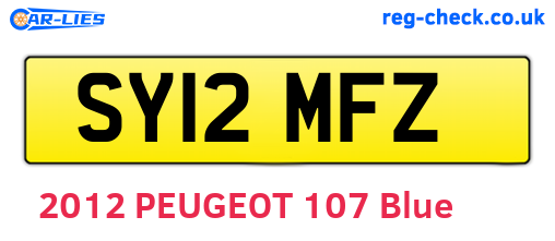 SY12MFZ are the vehicle registration plates.