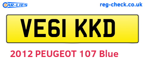 VE61KKD are the vehicle registration plates.