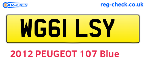WG61LSY are the vehicle registration plates.