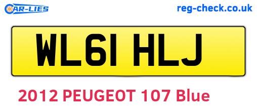WL61HLJ are the vehicle registration plates.