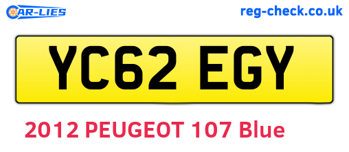 YC62EGY are the vehicle registration plates.