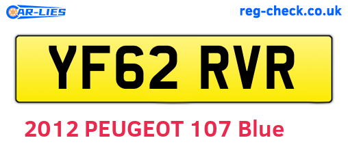 YF62RVR are the vehicle registration plates.