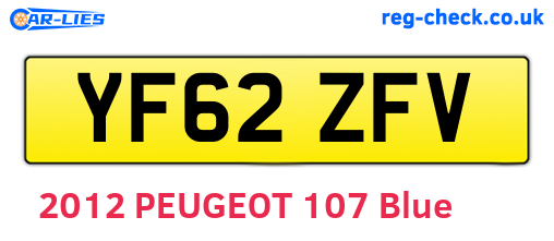 YF62ZFV are the vehicle registration plates.