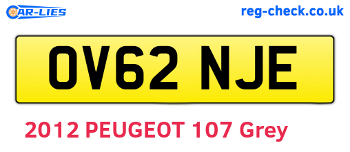 OV62NJE are the vehicle registration plates.