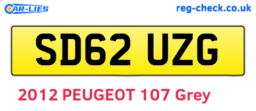 SD62UZG are the vehicle registration plates.
